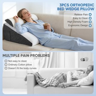 EXKEEN Almohada Cuña Viscoelástica 4 Piezas