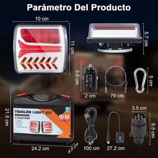 FXLPOWER Luces Remolque LED Inalámbricas 12-24V