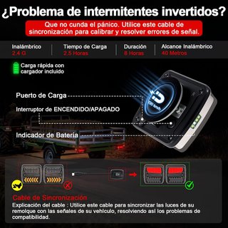 FXLPOWER Luces Remolque LED Inalámbricas 12-24V