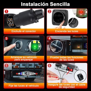 FXLPOWER Luces Remolque LED Inalámbricas 12-24V