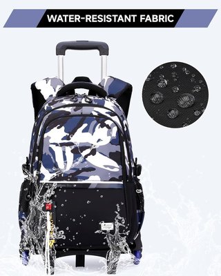 AMYTHE Mochila 32L 6 RUEDAS 32×21×48cm Camuflaje
