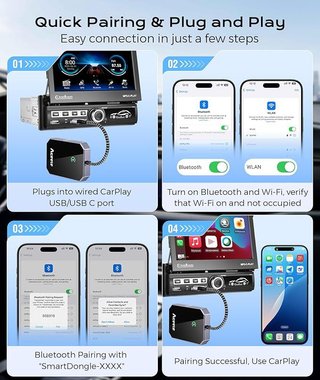 Aceele Adaptador inalámbrico CarPlay iOS 10+
