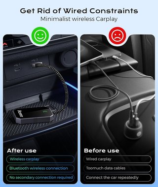 Aceele Adaptador inalámbrico CarPlay iOS 10+