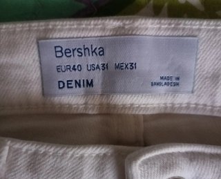 Pantalón Bershka Blanco Roto