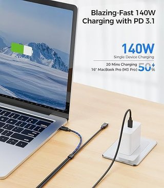 Cable Matters USB-C trenzado carga doble 1,8m 140W