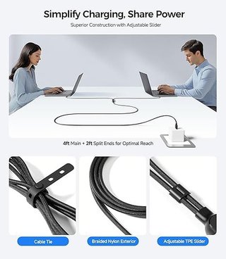 Cable Matters USB-C trenzado carga doble 1,8m 140W