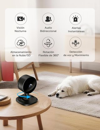 WOLFANG WS01 Cámara WiFi 2,4GHz 1080P Alexa 4‑Pack
