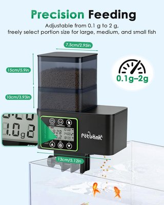 PETBANK Comedero Peces 230-510ml 0.1–2g USB LCD