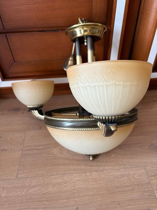 Lámparas de techo vintage de 5 y 3 brazos