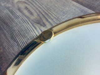 Plafón Techo Cristal Mate Base Dorada Brillante