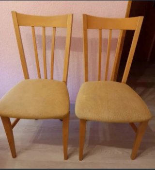 2 Sillas Madera Asiento Tela