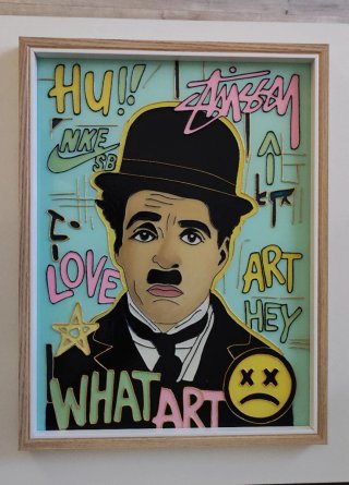 Cuadro de vidrio de Charlie Chaplin