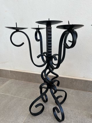 Juego de 2 candelabros de metal negro