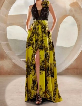 Vestido Nati Jiménez Largo Estampado