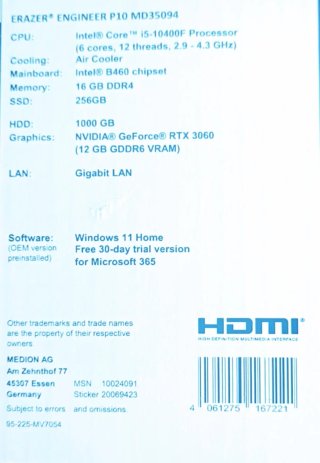 PC GAMING ERAZER (1 AÑO DE USO)