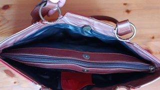 Bolso Piel HervásPiel Rojo y Blanco Vintage