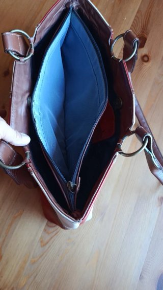 Bolso Piel HervásPiel Rojo y Blanco Vintage