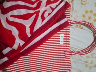 Conjunto playa: pareo y bolsa rayas