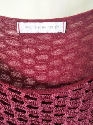 Vestido granate manga 3/4