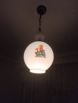 Lámpara vintage cristal infantil años 60