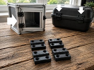 4 Bisagras de nylon negras 48x48 mm – Nuevas