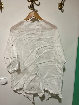 Sobrecamisa Lino Boho Blanca Talla Única