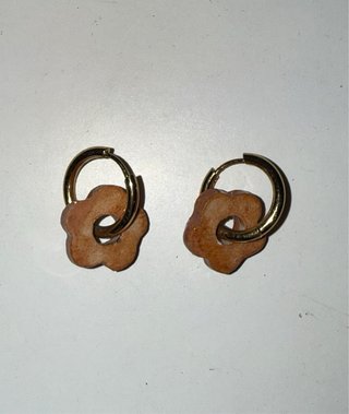 Pendientes Flor Cerámica Hechos a Mano