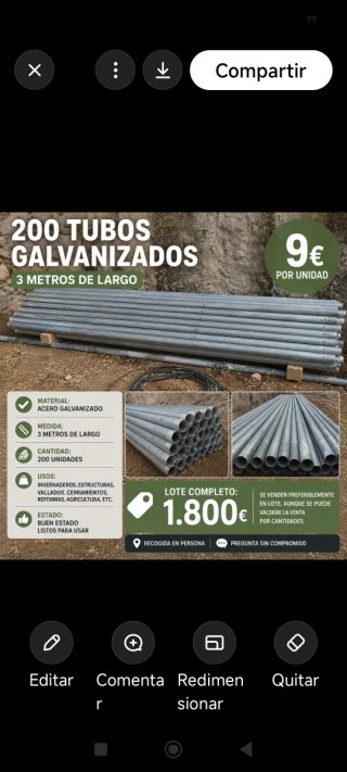 200 Tubos Galvanizados 3m