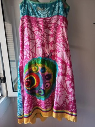 Vestido desigual multicolor talla única