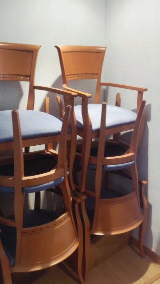 6 Sillas Madera Reposabrazos Vintage