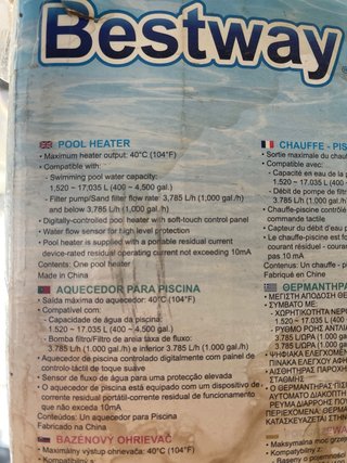 Calentador Piscina Bestway Gris