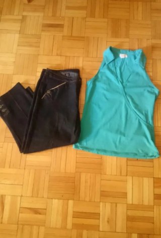 Pantalón rayas azul y blanco T42