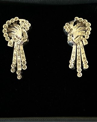 Pendientes Plata y Brillantes talla antigua