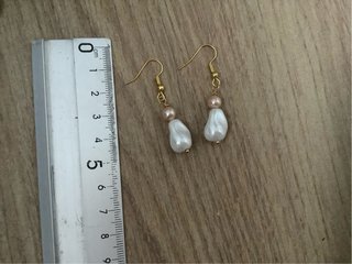 Pendientes Novia Perla Blanca y Rosa