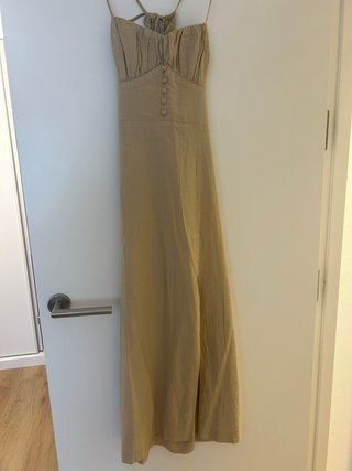 Vestido midi Zara beige