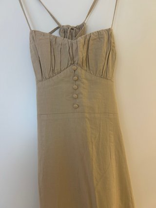 Vestido midi Zara beige