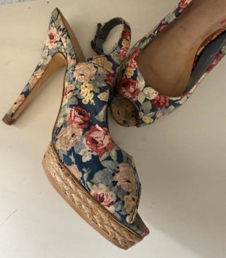 Tacones sandalia Stiletto estampado floral