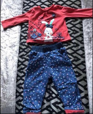 Conjunto niña 6 meses: camiseta y pantalón