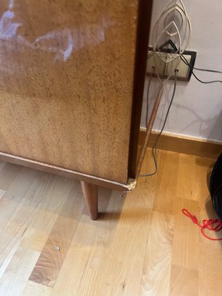 Mueble Mid Century Madera y Cristal
