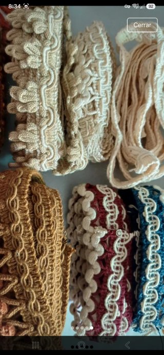 14 trozos de remates flecos- pasamaneria