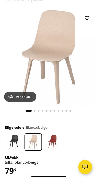 Silla Odger Ikea Beige Plástico