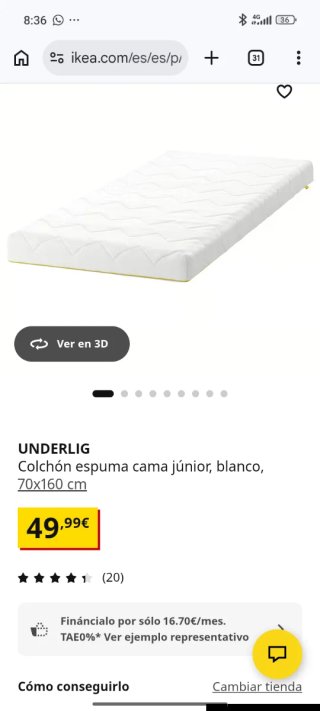 Cama infantil madera IKEA SNIGLAR