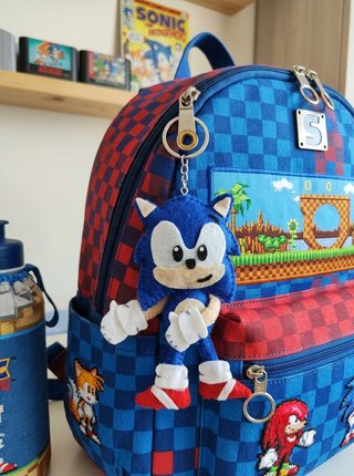 Portachiavi Sonic in feltro con omaggio a tema