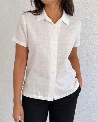 Camisa blanca manga corta mujer Talla L