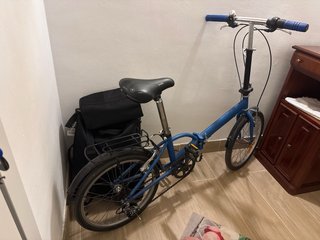 Bicicleta plegable azul