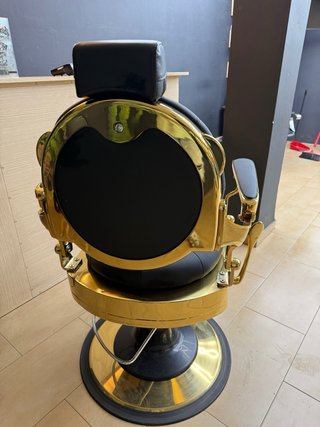 Sillón Barbería Dorado y Negro