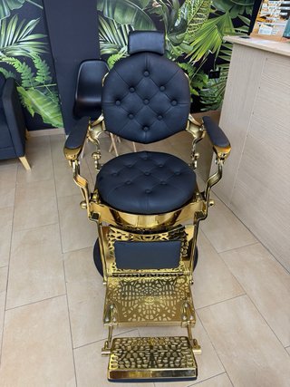 Sillón Barbería Dorado y Negro