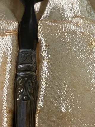 Set posate da insalata antiche in argento e corno
