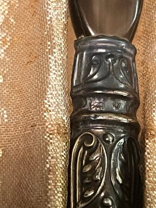 Set posate da insalata antiche in argento e corno