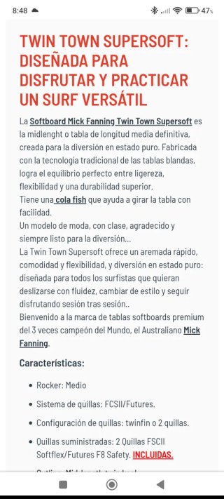 Tabla Surf Mick Fanning Twin Town 7'0